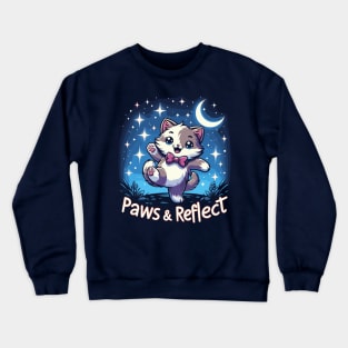 Paws and Reflect - Kawaii Dancing Kitten Crewneck Sweatshirt